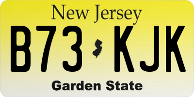 NJ license plate B73KJK