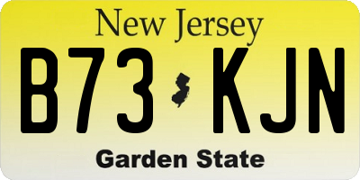 NJ license plate B73KJN