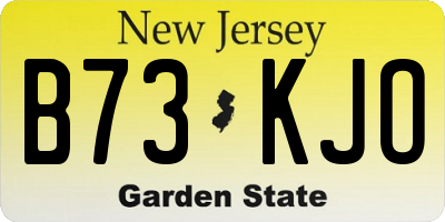 NJ license plate B73KJO