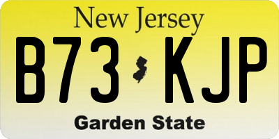 NJ license plate B73KJP