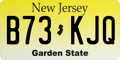 NJ license plate B73KJQ
