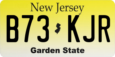 NJ license plate B73KJR