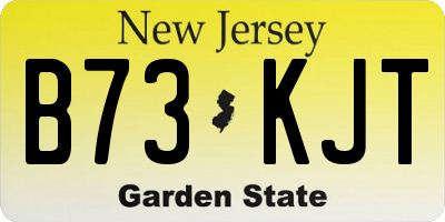 NJ license plate B73KJT