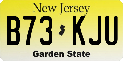 NJ license plate B73KJU