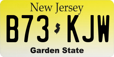NJ license plate B73KJW