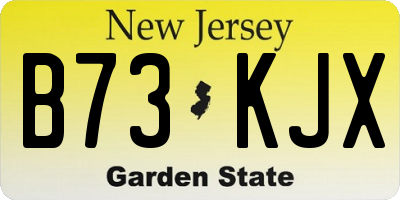 NJ license plate B73KJX