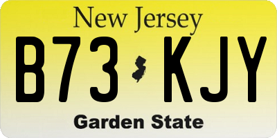 NJ license plate B73KJY