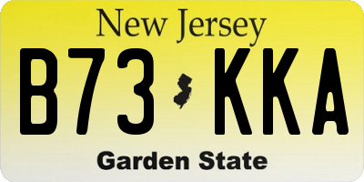 NJ license plate B73KKA