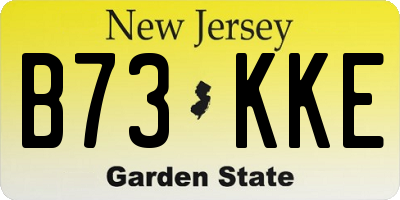 NJ license plate B73KKE