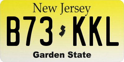 NJ license plate B73KKL