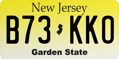NJ license plate B73KKO