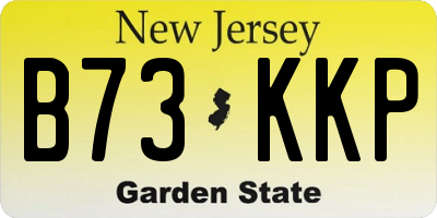 NJ license plate B73KKP