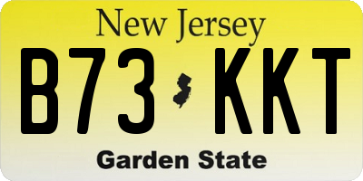 NJ license plate B73KKT