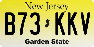 NJ license plate B73KKV