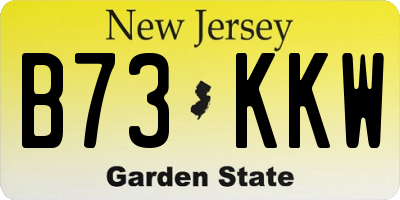 NJ license plate B73KKW
