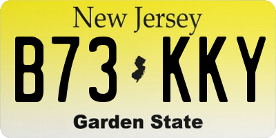 NJ license plate B73KKY
