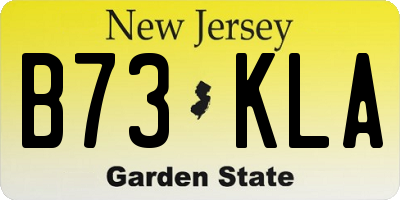 NJ license plate B73KLA