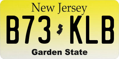 NJ license plate B73KLB