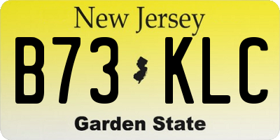 NJ license plate B73KLC