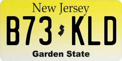 NJ license plate B73KLD