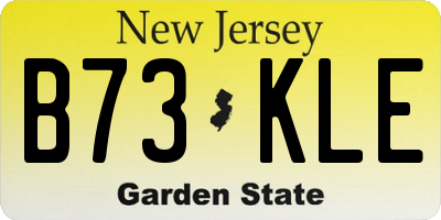 NJ license plate B73KLE