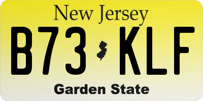 NJ license plate B73KLF
