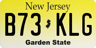 NJ license plate B73KLG