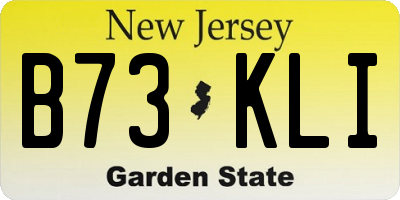 NJ license plate B73KLI