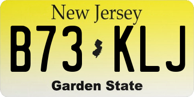 NJ license plate B73KLJ