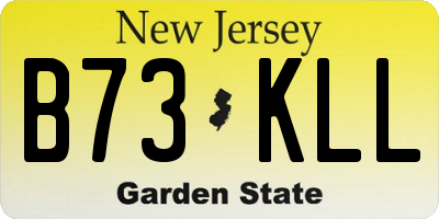 NJ license plate B73KLL