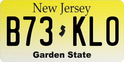 NJ license plate B73KLO