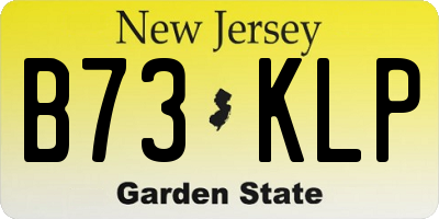 NJ license plate B73KLP