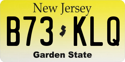 NJ license plate B73KLQ