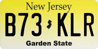 NJ license plate B73KLR