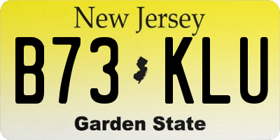 NJ license plate B73KLU