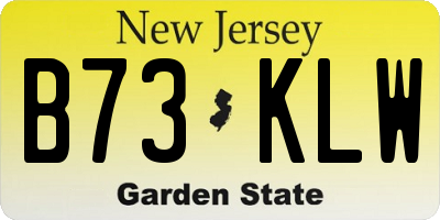 NJ license plate B73KLW