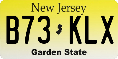 NJ license plate B73KLX