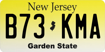 NJ license plate B73KMA