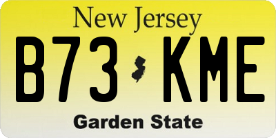 NJ license plate B73KME