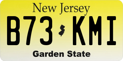 NJ license plate B73KMI