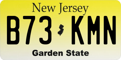 NJ license plate B73KMN