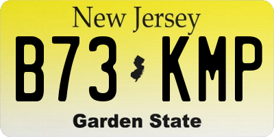 NJ license plate B73KMP