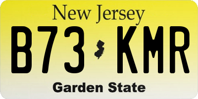 NJ license plate B73KMR
