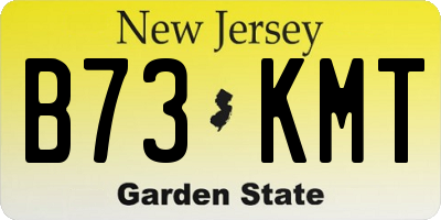 NJ license plate B73KMT