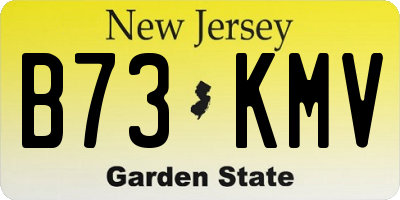 NJ license plate B73KMV