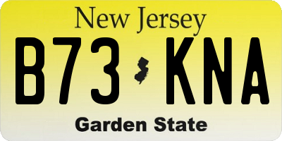 NJ license plate B73KNA