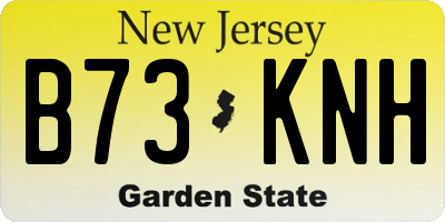 NJ license plate B73KNH