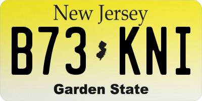 NJ license plate B73KNI