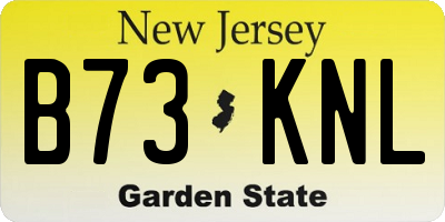 NJ license plate B73KNL