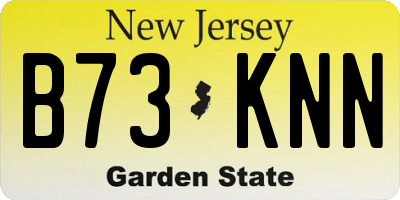 NJ license plate B73KNN